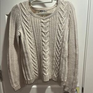GAP Cream Cable Knit Crew Neck Sweater